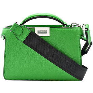 FENDI Peekaboo U Crossbody Handbag Green Leather Shoulder Crossbody